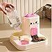 Bothyi 2 in 1 Automatic Pet Feeder Water Dispenser Portable Travel Supplies Cat Food Bowl Food Container for Kitten Small Dogs Bunny, Pink