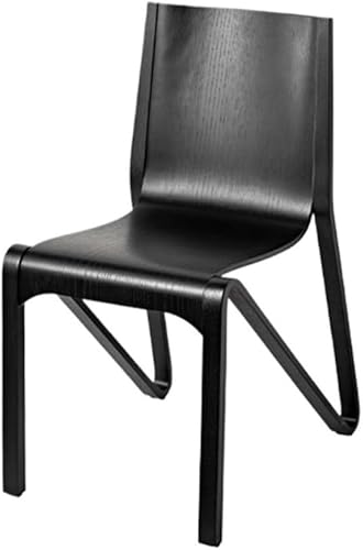 Sillas de comedor, sillas de comedor de madera modernas de mediados de siglo, sin brazos para cocina y comedor, Sillas para comedor (negro)