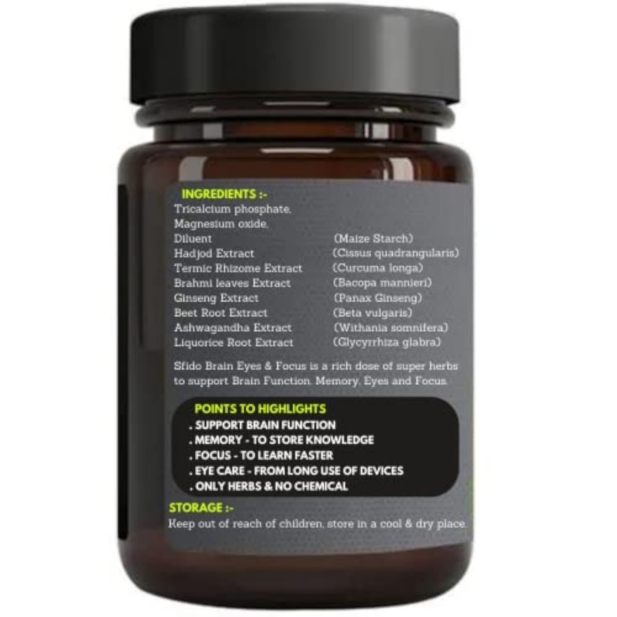 Sfido Brain Booster Capsules for Focus and Memory