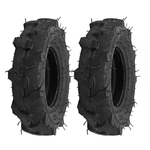 Asixxsix 4.80/4.00-8 Tubeless Tires, 4 Ply Heavy Duty Tractor Tread Replacement Tires for Agricultural Tractor Tillers golfs Cart Most Garden Lawn Mower Tires, Set of 2