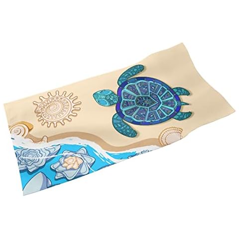 Aoopistc Beach Sea Turtle Summer Sun Pattern Towels Comfort Soft Absorbent Regutangular Bath Body Hair Towels Outdoor Sports Hand Towel Cover