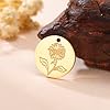 kkjoy 5Pcs Disc Coin Birth Flower DIY Charms for Jewelry Making and Crafting, Gold Stainless Steel Pendant Craft Supplies Accessories for Make Bracelet Necklace Earrings (09-Sept-Aster) #1