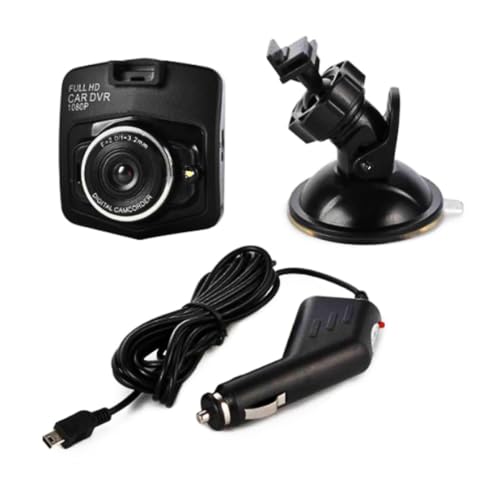 Câmera Veicular Recarregável Full HD 1080P, Ângulo de Visão 170º, Visão Noturna Cor (Preto)