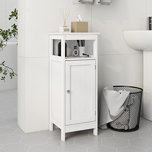 Oqsc Bathroom Floor Cabinet With Single Door Freestanding Storage Cabinet With Adjustable Shelf For Bathroom Kitchen Living Room,White #TOP5