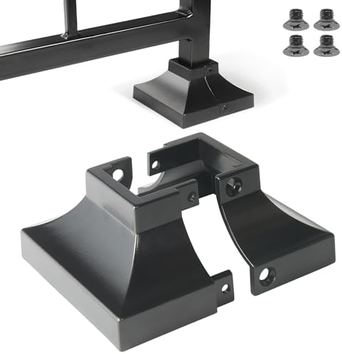 Aluminium Deck Post Cover, for Handrail, Stail, Porch Deck Railing Base Post Covers (1.25"x1.25" Base-3.5"x3.5", Black, 1)