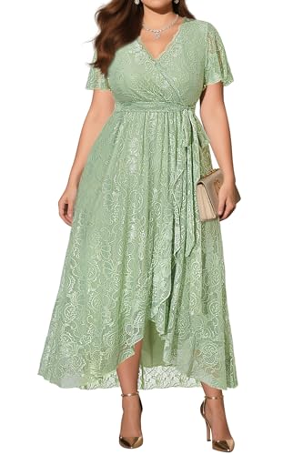 Women's Sage Green Dress Plus Size Formal Wedding Guest Cocktail