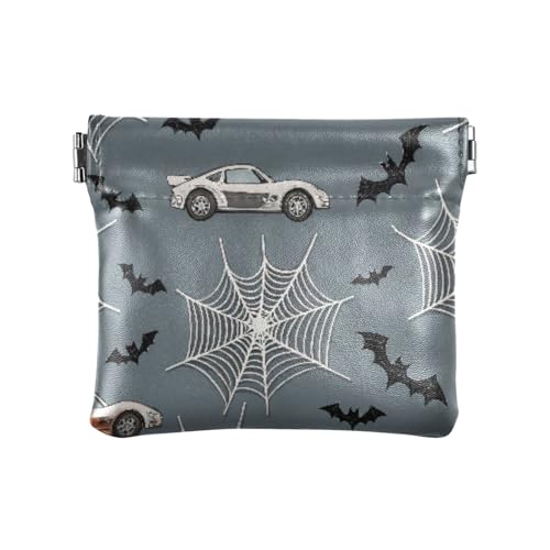 Race Cars Coin Purse Leather Pouch Change Purse, Squeeze Coin Pouch for Cards, Keys & Lipsticks, Unisex