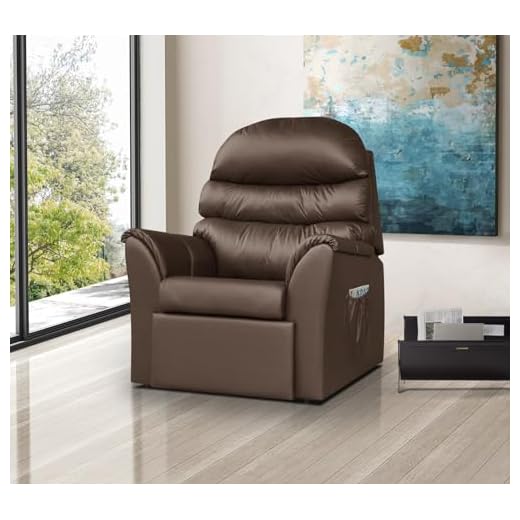 Poltrona Do Papai Reclinavel em Courino Conforto Botão (marrom)