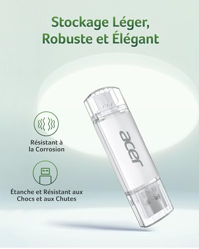 Clé USB ACER UT300 USB 3.2 Gen1 Type AType C 150 Mo/ - vue 7