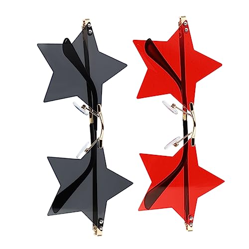 VANZACK 2 Pairs Unisex Festival of Unique Fashion Sunglasses for Parties Beach Events and Carnivals Durable and Material Great Present for
