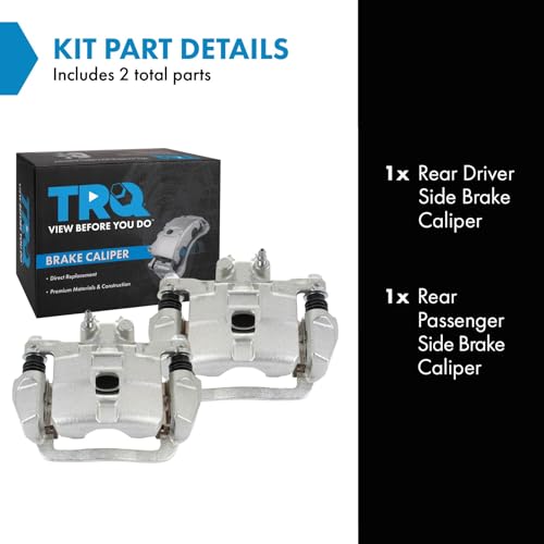 Image of TRQ Rear Brake Caliper Set Zinc Coated Brackets Compatible with 1998-2003 Subaru Forester 1999-2003 Impreza