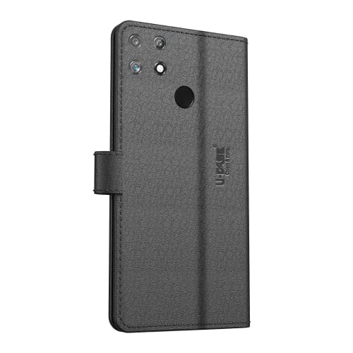 Image of U-Case Compatible with Realme Narzo 50A Flip Cover | Leather Finish | Inside Pockets & Inbuilt Stand | Shockproof Wallet Style Magnetic Closure Back Cover Case