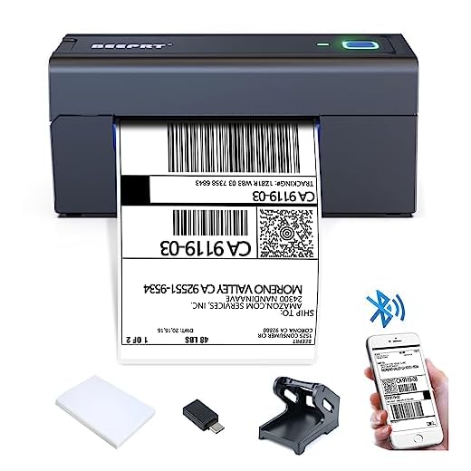 beeprt Bluetooth Shipping Label Printer - Wireless 4x6 Thermal Label Printer for Shipping Packages, Desktop Label Printer Compatible with Shopify, Ebey, Amazon, Etsy, FedEx, UPS, Small Business