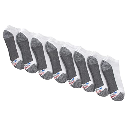 Image of Hanes Men's Max Cushion Low Cut Socks, 6, 8, and 12 Pair Pack, White and Black
