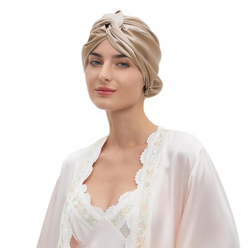 Bonnet en soie torsadée élastique double couche pour la protection des cheveux
