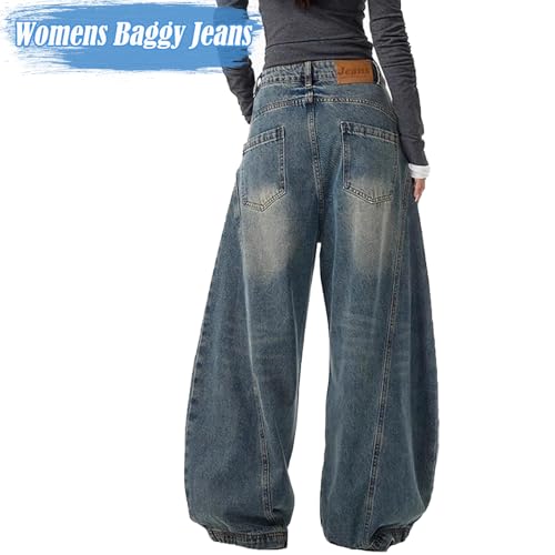 Y2K Vintage Baggy Jeans Fashion Graphic Causal Straight Leg Denim Pants2