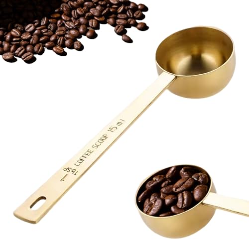 Ritual Scoop: Gold Finished Stainless Steel Measuring Spoon - Precise Measure for Collagen, Coffee, Protein, Powders & Supplements