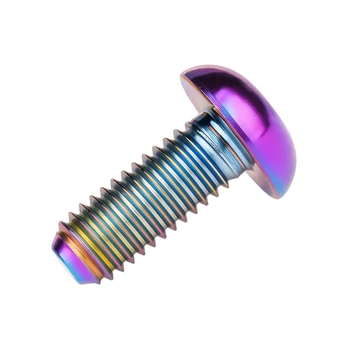 Image of Titanium Bolt M4x6 8 10 12 15 20mm Hex Head Screws for Bicycle Pack of 4 (Rainbow, M4x10mm)