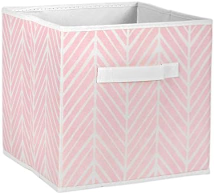 DII Non Woven Storage Collection Polyester Herringbone Bin, Small Set of 2, Mauve, 2 Piece