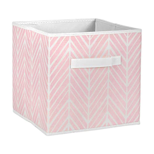 DII Non Woven Storage Collection Polyester Herringbone Bin, Small Set of 2, Mauve, 2 Piece