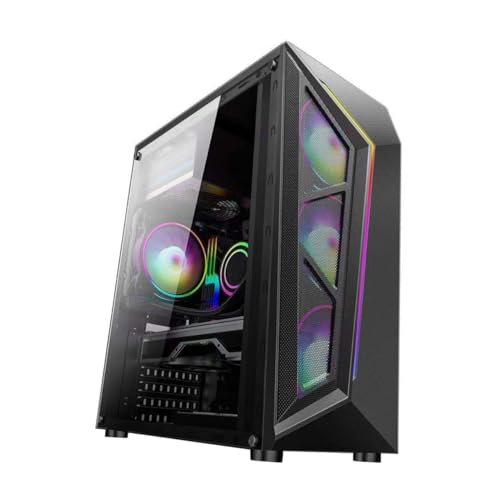 Boîtier PC ATX RGB Vaguelly avec panneau acrylique 4mm pour ordinateur DIY noir
