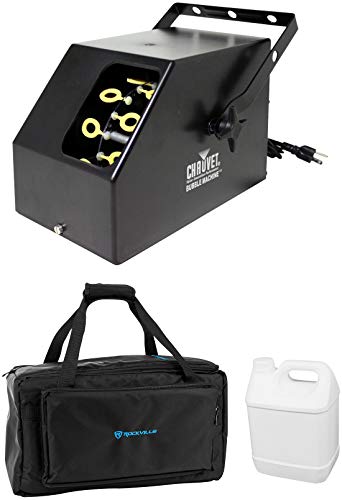 Audiosavings Bundle: Chauvet DJ B-250 Portable Professional Bubble Machine Bundle with Rockville BAG1200 Waterproof Travel Bag with Fluid Compartment and Empty Fluid Container (2 Items)