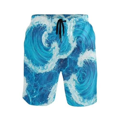 Short plage homme à serrage rapide bleu océan pour surf et loisirs