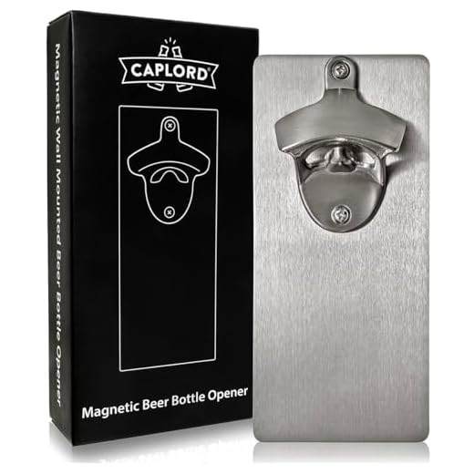 Beer Bottle Opener Wall Mounted with Magnetic Cap Catcher Wall Mount Bottle opener Magnet | Beer gifts for men | Father's day | Man cave decor accessories | Dad Birthday Gift