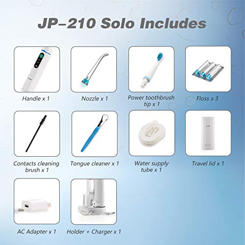 Jetpik JP210- SOLO+ – Rechargeable Portable Power Water Flosser with pulsating Floss Technology and Cordless Dental Water Jet Cleaning and Sonic toothbrush for home and travel use - Thumbnail 5