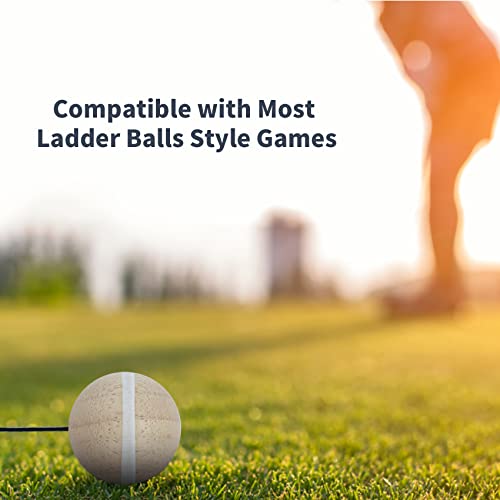 Apudarmis Wooden Ladder Toss Balls, 3 Pack Rubber Wood Ladder Bolas Replacement For Ladder Golf Game - Outdoor Lawn Yard Beach Game For Kids Adults Family (White Striped) #TOP5