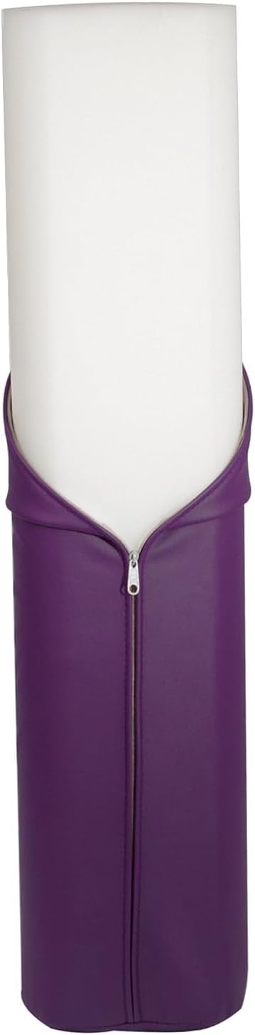 Massage Bolster,Pillow Cushion, PU Upholstery, Memory Foam, for Massage/Spa/Beauty/Tattoo/Back Pain Relief (Purple, 6" 3/4-round)