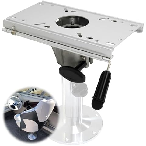 Boat Seat Pedestal (Fore & Aft Seat Slide with Secure Locking Seat Mount) Strong Aluminum Boat Seat Mount with Slide Fits 2-7/8 Inch Diameter Pedestal Post Suitable for Fishing and Boating Enthusiasts Cover