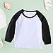 Toddler Long Sleeve Color Block T-Shirts Cotton Crewneck Tees Soft Undershirt Shirt Top for Baby Boys (Black, 3-4 Years)