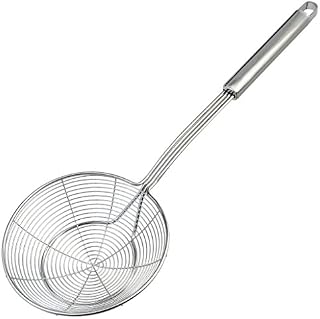 cnomg Stainless Steel Skimmer Strainer, Wire Skimmer with Spiral Mesh, Professional Grade Handle