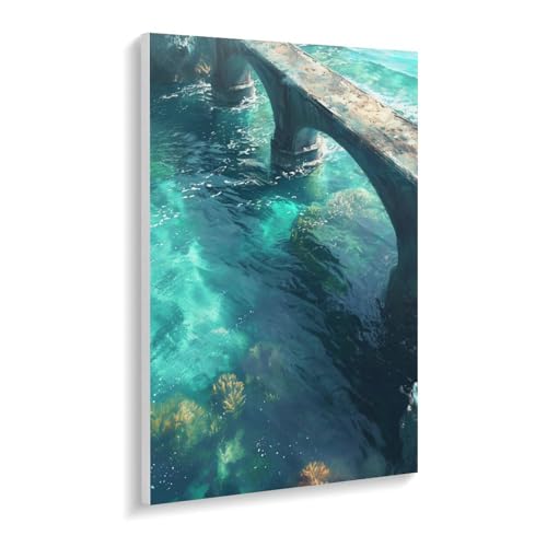 数字油絵 ラッセン 青い海に架かる橋 デジタル油絵 数字キットによる絵画 DIY絵 手塗り 魅惑的な色彩の風景 夢のような光景 アニメイラストアート 数字キット塗り絵 壁飾り ホーム オフィス装飾 数字塗り絵 手工芸 初心者 大人 子供 贈り物 45×60