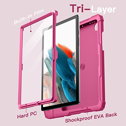 JETech Kids Case for Samsung Galaxy Tab A8 10.5-Inch 2022 (SM-X200/X205/X207) with Built-in Screen Protector, Shockproof Full-Body Handle Stand Tablet Protective Cover (Plum) - Image 4