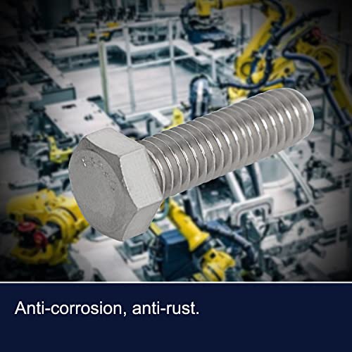 Image of M8 x 30mm Hex Head Bolts Screws 316 Stainless Steel, A4-70 Fasteners Fully Machine Threaded SUS316 5 Pcs