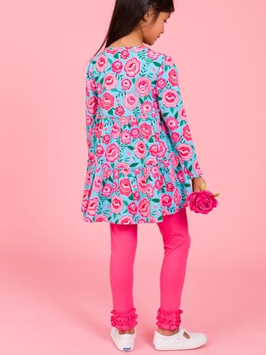 Image of RuffleButts Toddler Girl Merry & Bright Ruffle Leggings - Ankle Leggings