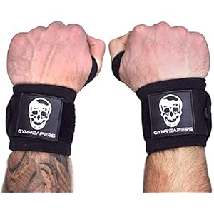 Wrist Wraps Weightlifting – Stiff Heavy Duty 18 inch Wraps With Thick Thumb Loop For Powerlifting, Bodybuilding, Cross Training, & Heavy Presses