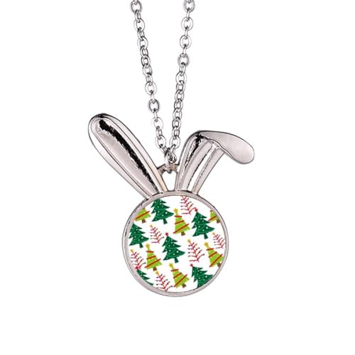 Collier pendentif lapin et arbre de Noël vert le cadeau poétique idéal