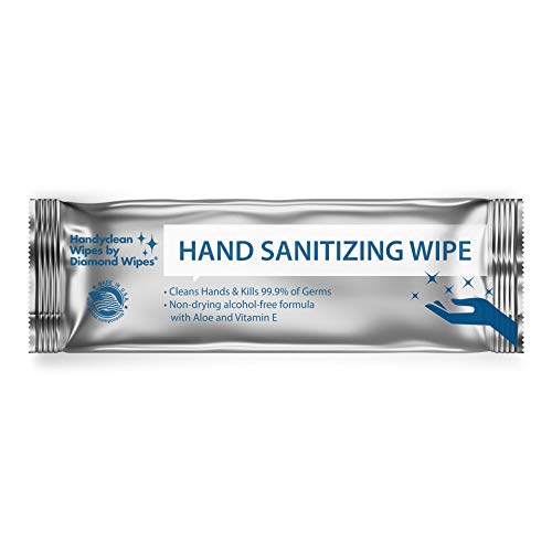 Handy Clean Hand Sanitizing Wipes Pack of 250 Individually Wrapped Fresh Scented