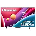 Hisense ULED 4K Premium 55U6H Quantum Dot QLED Series 55-Inch Smart Google TV, Dolby Vision Atmos, Voice Remote, Compatible with Alexa (2022 Model), Black