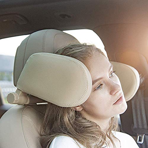 Almohada reposacabezas para asiento de auto beige miniatura 5
