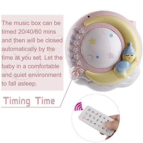 BOBXIN Baby Musical Crib Mobile with Projector and Night Light,150 Music,Timing Function,Take Along Mobile Music Box and Rattle,Toy for Toddles - Thumbnail 3