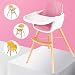 BXYY Seggiolone in Legno Massello per Bambini - Dieta Sicura, 3 Regolabili, Facili da Pulire, Ecologici E Traspiranti, Design A Doppia Seduta, Design Stabile, Aspetto Elegante,Pink