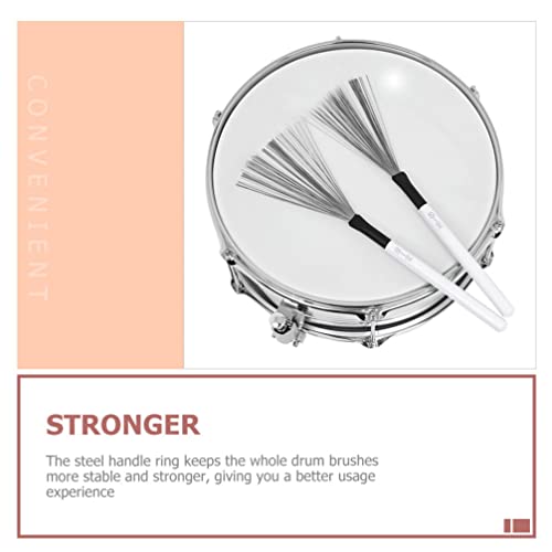 Vaguelly Enhance Your Drumming Experience 2pcs Jazz Drum Brushes Wire Brush Wooden Handle miniatura 4