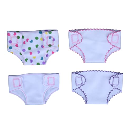 Doll Nappies for Dolls Doll Floral Printing Underwear for 14-16 Inch Dolls 4PCS Doll Nappies Floral Printing Underwear Color Dot Diaper Pants Doll Stylish Special Diaper