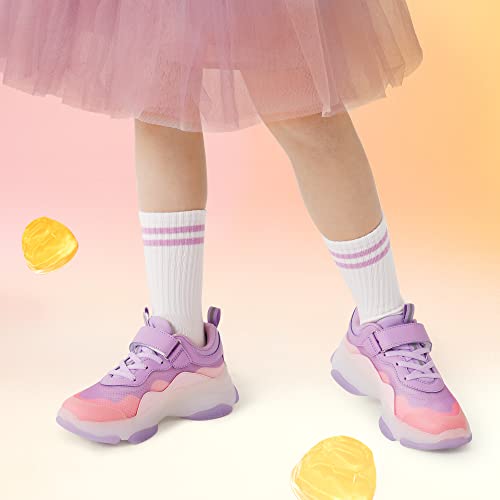 Dream Pairs Girls Boys Toddler Slip-On Sneakers Lightweight Breathable Little Kid Walking Shoes Purple/Pink Size 13 Little Kid Sdfs2316K #TOP5