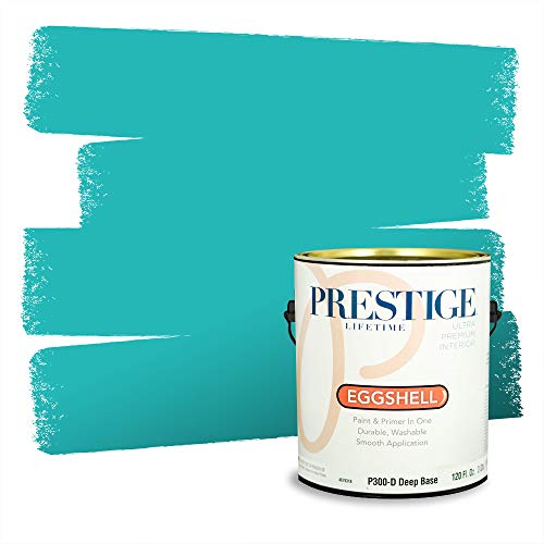 PRESTIGE Paints Interior Paint and Primer In One, 1-Gallon, Eggshell, Comparable Match of Behr* Caicos Turquoise*
