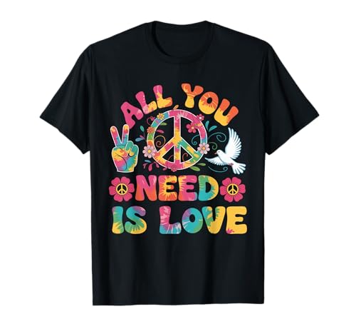 All You Need is Love Kostüm Hippie 60er 70er Karneval T-Shirt